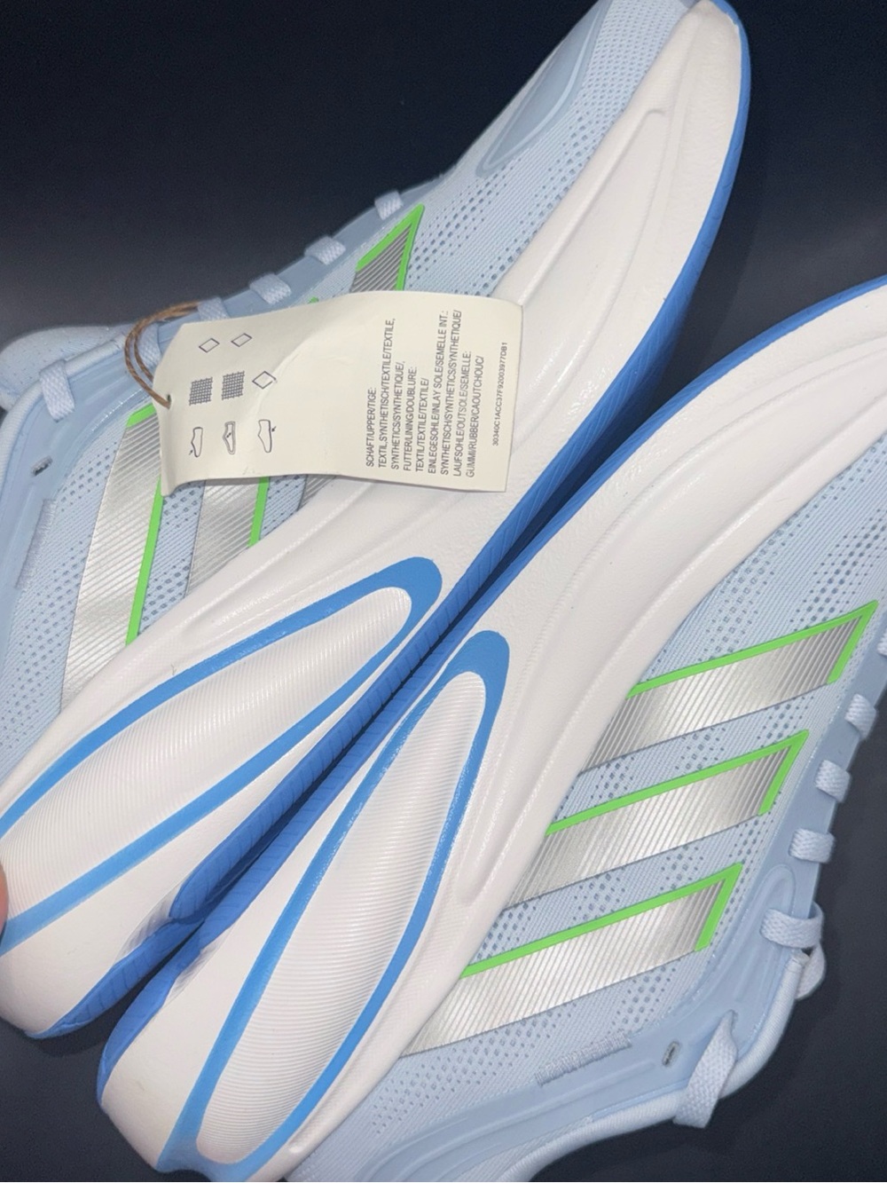 Size 7.5 - adidas Response 2 Crystal Sky Silver Metallic Lime Burst Wmns, KJ768 - Picture 7 of 11